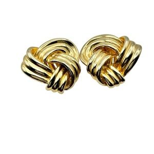 Vintage Gay Boyer Gold Knot Clip On Earrings